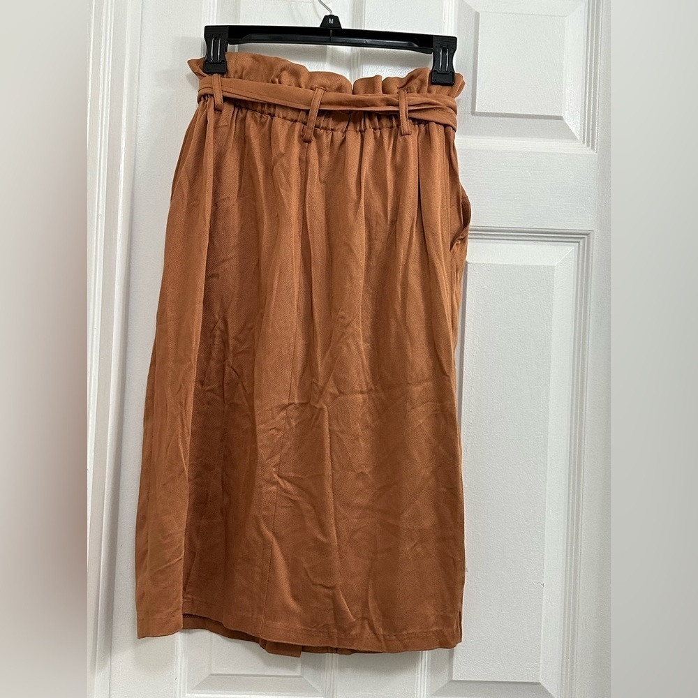 Entro Rust Midi Skirt With Button Detail - image 7